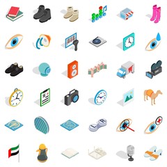 Truck icons set, isometric style