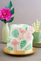 Tropical wedding cake