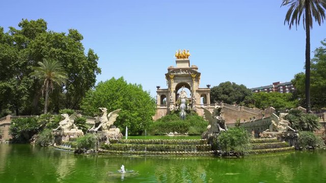Fountain in Park de la Ciutadella of Barcelona, Spain