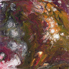 unusual patterns on the canvas, by pouring acrylic. Basis for the picture, background or interior.