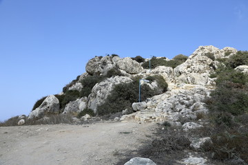 The old walking trail on a high mountain