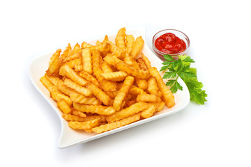 Potato fries with ketchup