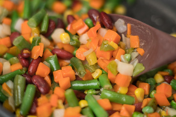 Texture of delicious stir fry vegetables