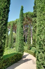 Jardin méditereranéen au bord de la mer