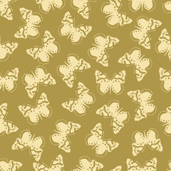 Obraz premium Butterfly vector illustration on a seamless pattern background