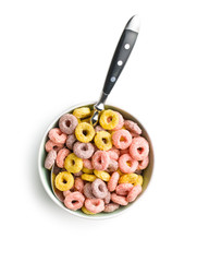 Colorful cereal rings.