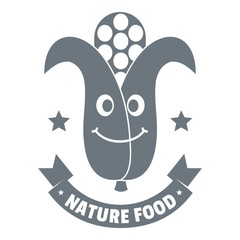 Fototapeta premium Corn logo, simple gray style