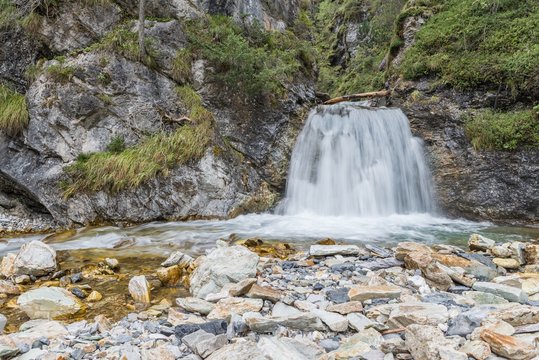 Tweng Wasserfall nach einem Muren Abgang im Lungau, Österreich