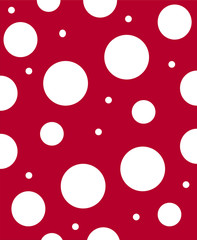 abstract red background with white polka-dots seamless pattern