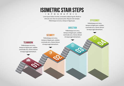 Isometric Stair Steps Infographic