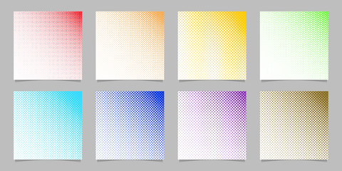 Obraz premium Retro abstract halftone dot pattern background set - squared vector brochure graphic designs with circles on white background