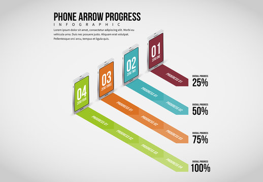 Smartphone Arrow Progress Infographic