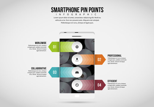 Smartphone Pin Points Infographic