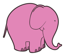 Vector pink elephant