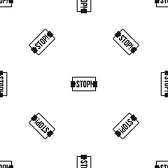 Stop pattern seamless black
