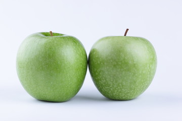 Green apple on white background isolated for designer