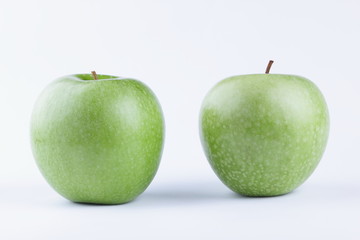 Green apple on white background isolated for designer
