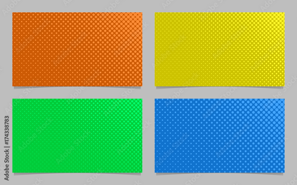 Poster abstract halftone dot pattern business card background design set - vector stationery graphics with 