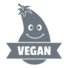 Natural eggplant logo, simple gray style