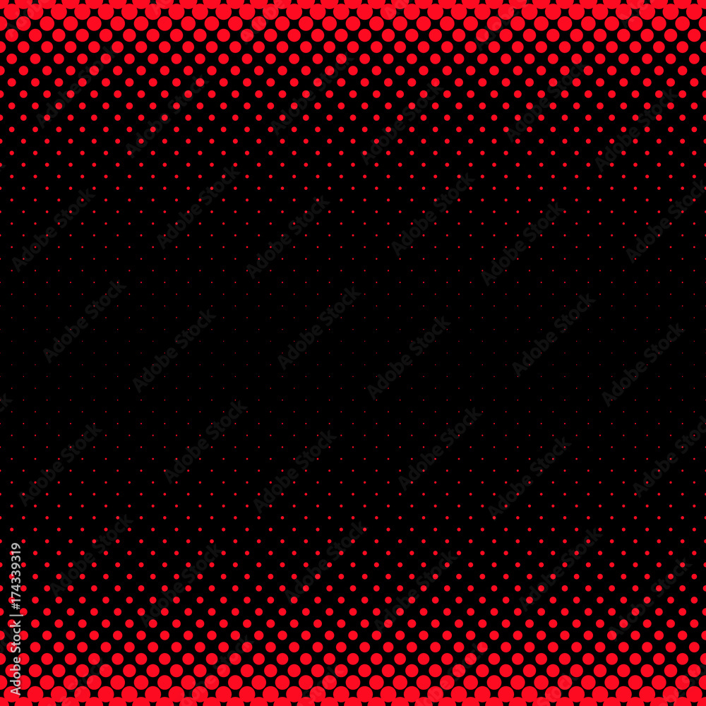 Poster halftone dot pattern background design - vector squared stationery illustration from red circles in 