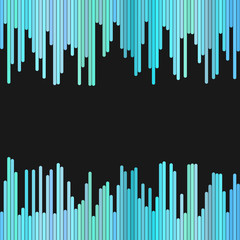 Modern background from vertical stripes in light blue tones - vector design on black background