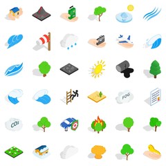 Disaster icons set, isometric style