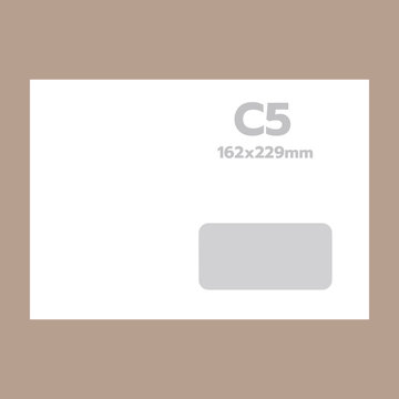 C5 envelope mockup, realistic style