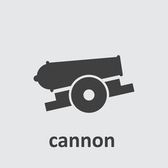 Cannon, war, weapon icon vector image.