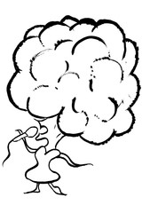 筆絵キャラ　レディーカリフラワー