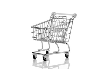 Shopping cart on white background