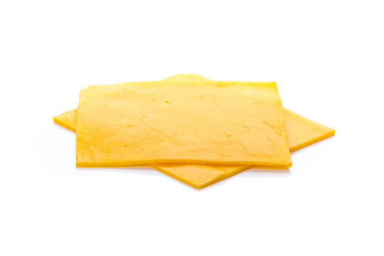 cheddar cheese on white background