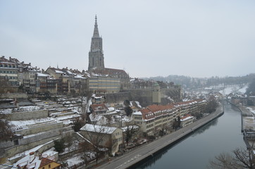Fototapeta na wymiar Bern - Berner Münster Cathedral in Winter