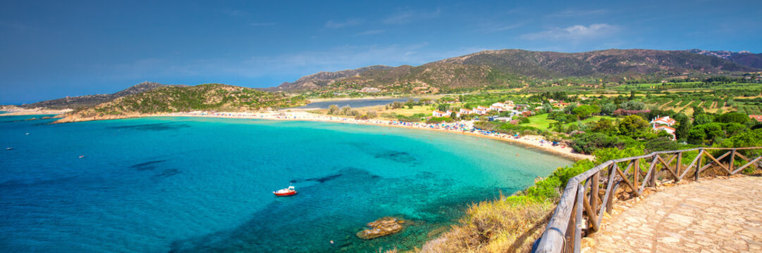 Sa Colonia beach, Chia resort, Sardinia, Italy.