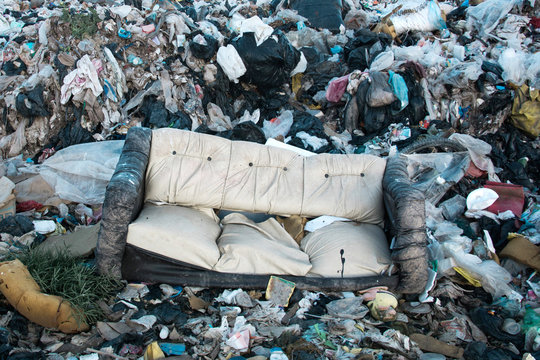 Old sofa at landfill