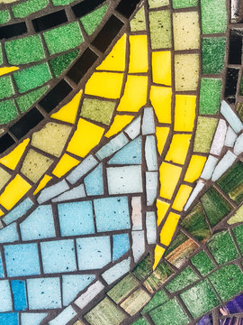 Colorful mosaic pattern on a wall