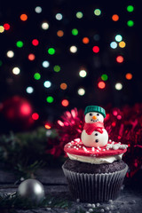 Christmas chocolate cupcake