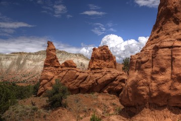 Sandstone Against Cliffs and Clouds at Kodachrome Basin Utah State Park