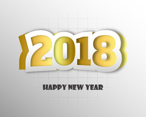 Happy new 2018 year. Greetings card. Colorful design. Vector illustration.