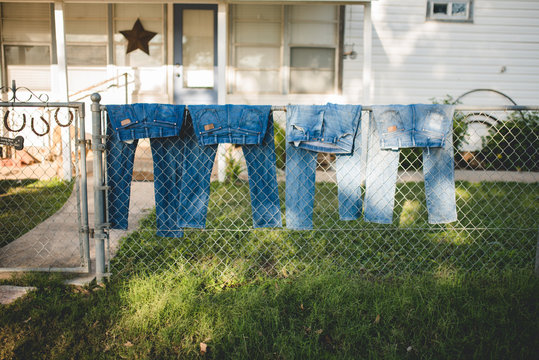 jeans in a row