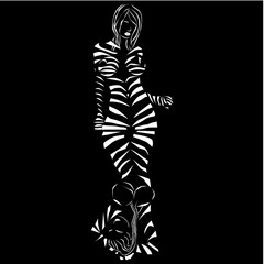 Image of a beautiful girl in a shadow fashion