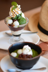 Japanese green tea parfait