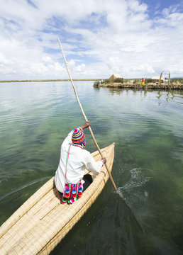 Floating Islands of Lake Titicaca. Peru