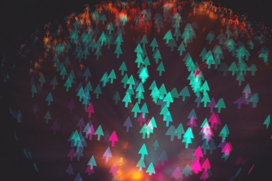 Green and Pink Christmas Tree Bokeh...