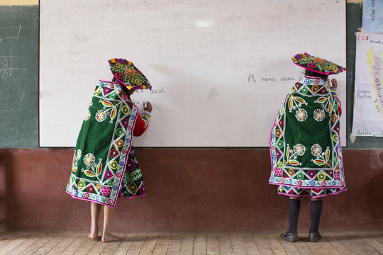 Traditional Peruvian School. Cusco. Peru.