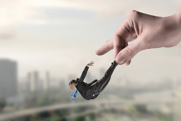 Hand of help and protection . Mixed media