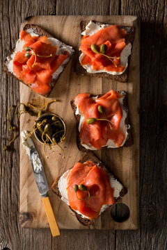 Smoked Salmon and Cream Cheese with Capers From Above
