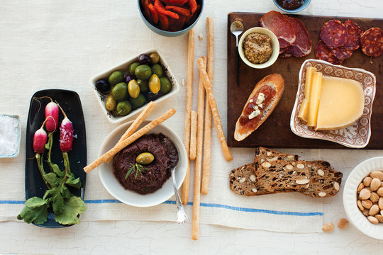 Appetizers, Olives, and Cheese Plate