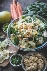 Asian chicken mango edamame salad