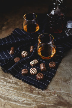 Cognac with pralines