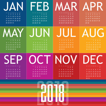 calendar of 2018 illustration